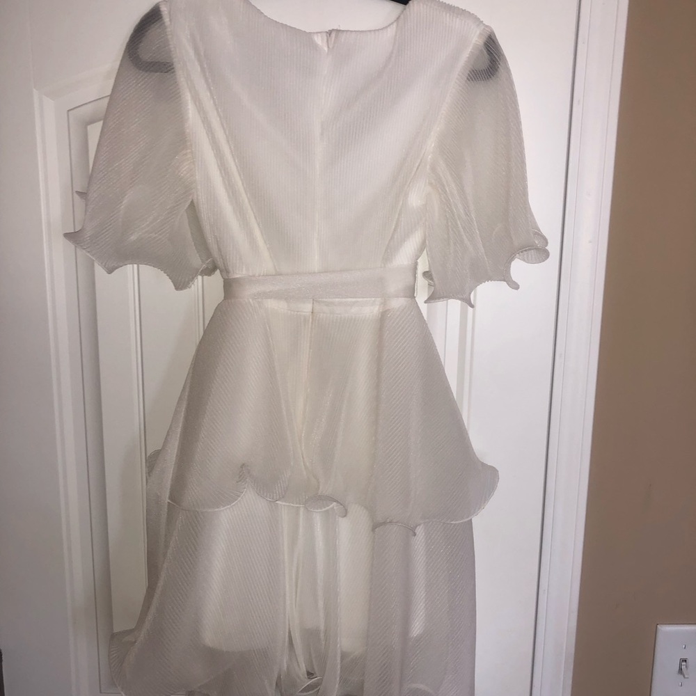 NWT white ruffle dress - Picture 9 of 11